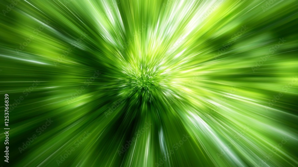 Obraz premium Abstract Green Background with Rays and Light Motion