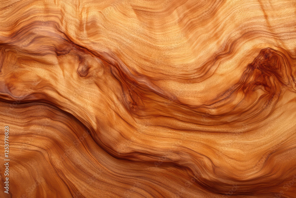Abstract Pattern of Smooth Natural Wood Grain with Warm Tones