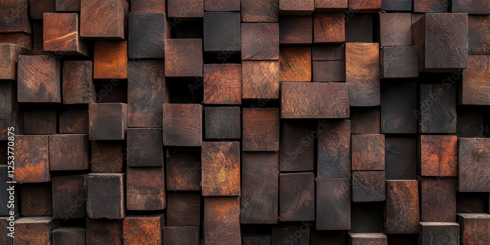Textured Wooden Blocks Arranged in Creative Mosaic Pattern Textured Wooden Blocks Arranged in Creative Mosaic Pattern