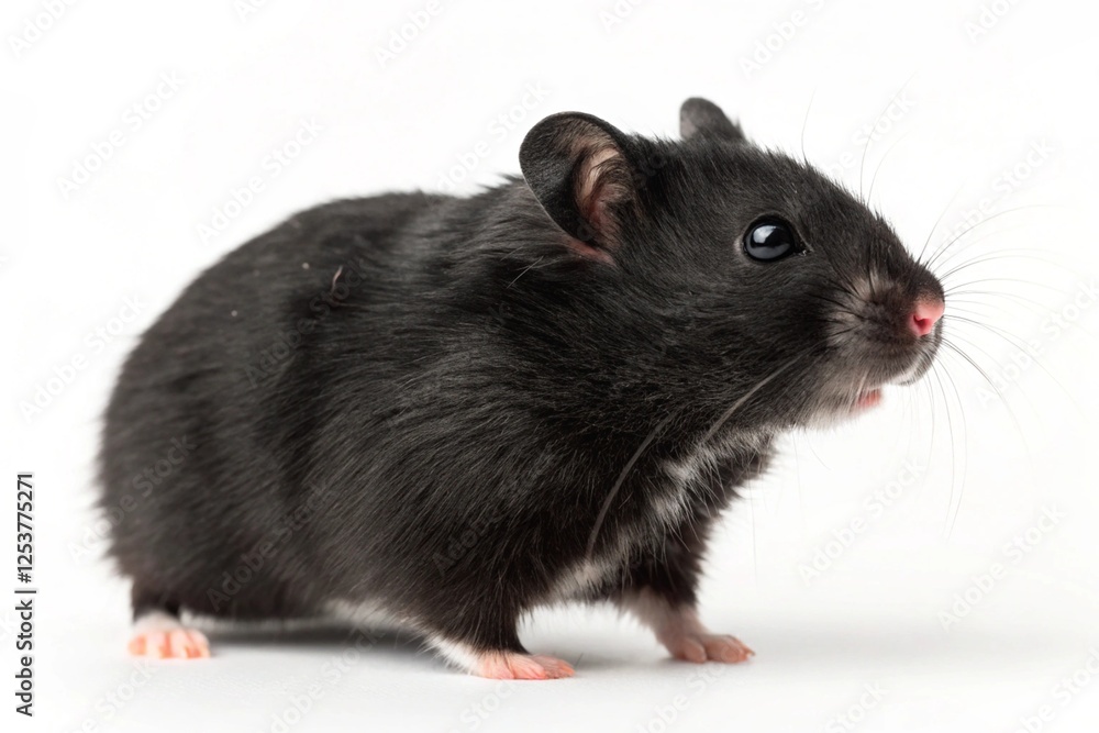 Fototapeta premium black bear hamster isolated on white background