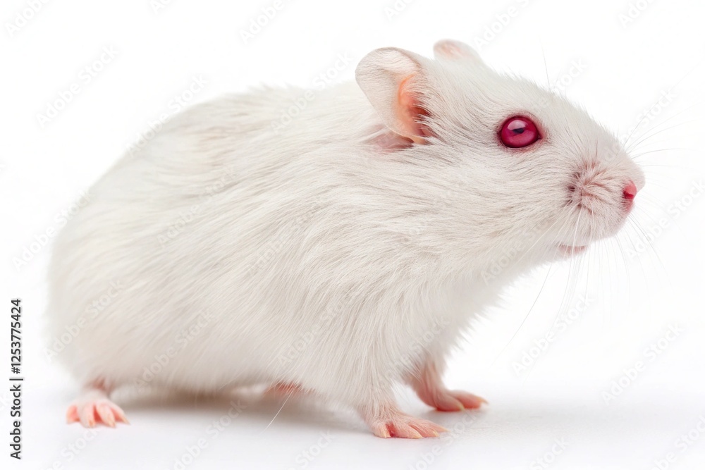 Albino hamster isolated on white background Albino hamster isolated on white background