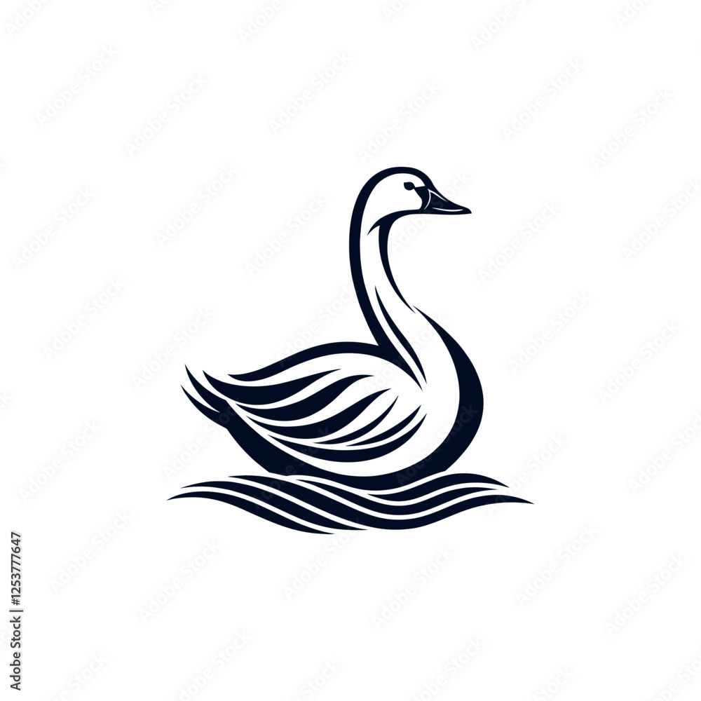 goose silhouette logo vector line art logo design goose silhouette logo vector line art logo design