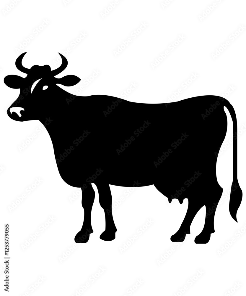 Cow clip art design on plain white transparent isolated background for card, shirt, hoodie, sweatshirt, apparel, card, tag, mug, icon, poster or badge Cow clip art design on plain white transparent isolated background for card, shirt, hoodie, sweatshirt, apparel, card, tag, mug, icon, poster or badge
