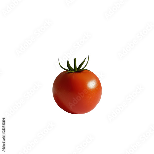 Fresh red ripe tomatoes against white background