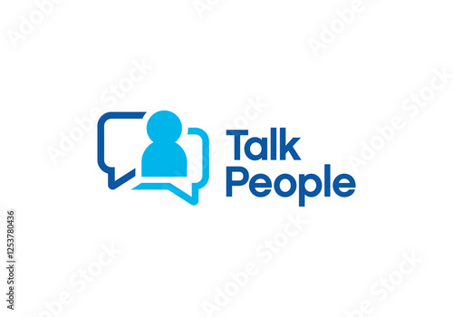 chat with people logo. consult communication technology symbol vector design