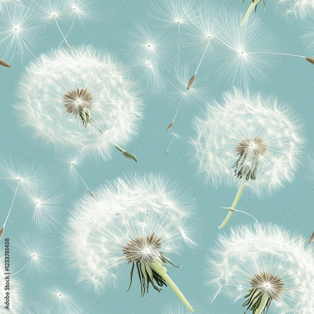 Obraz premium Delicate Dandelion Textures with Soft Background and Upscaled Detail for Natural Decor and Design Use