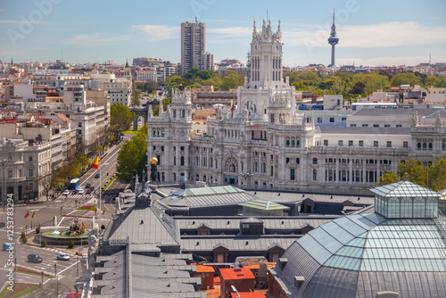 Rooftops of Madrid and the Cybele Palace photo