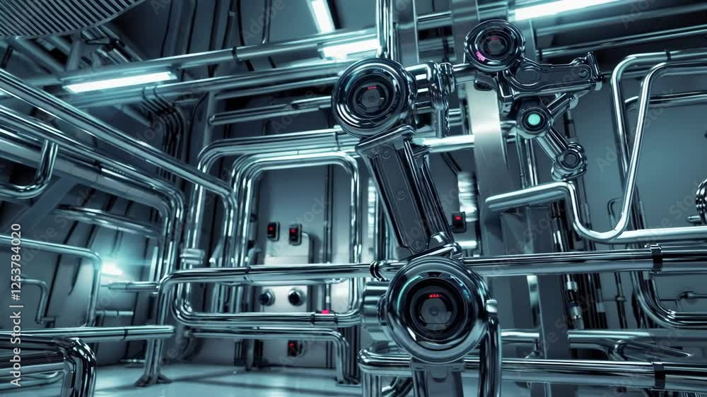 robotic arm performing precise tasks in an advanced refinery facility robotic arm performing precise tasks in an advanced refinery facility