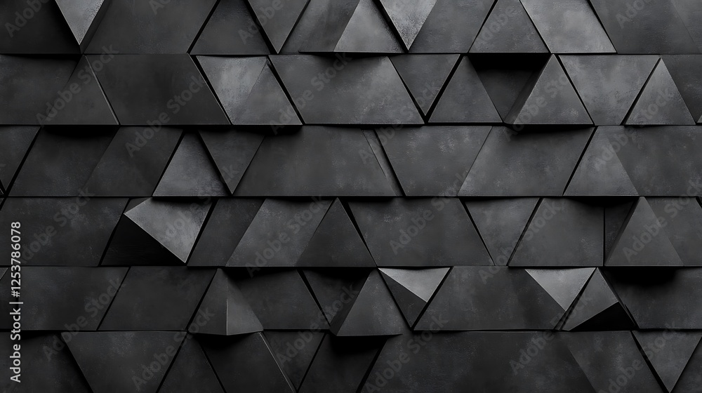 Obraz premium Abstract Black Triangular Geometric Wall Pattern