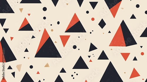 Abstract Geometric Pattern with Triangles and Circles