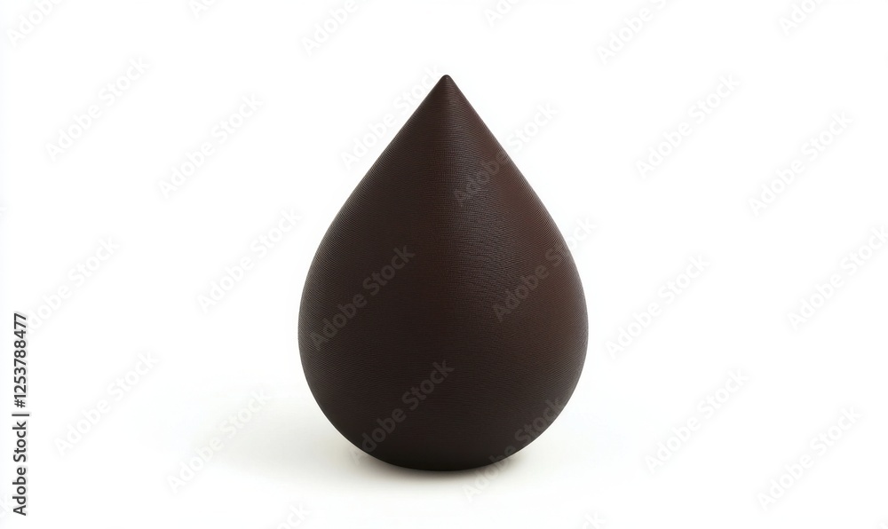 Dark chocolate drop, studio shot, white background, food advertising Dark chocolate drop, studio shot, white background, food advertising