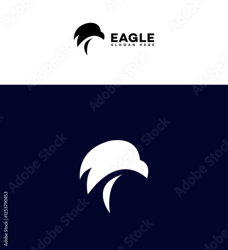 Abstract Eagle Head Logo Design, Black, White, Minimalist, Bird, Vector, Icon, Symbol photo