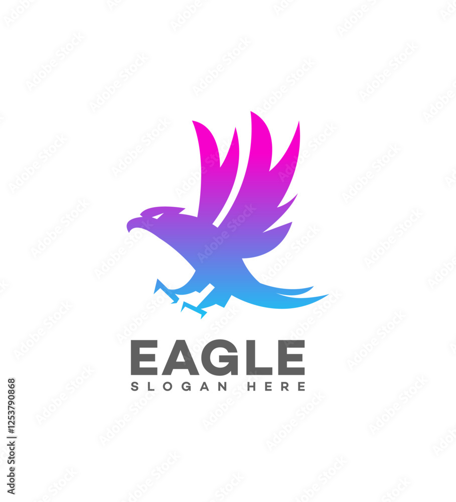Fototapeta premium Abstract Gradient Eagle Logo Design, Powerful Bird Symbol