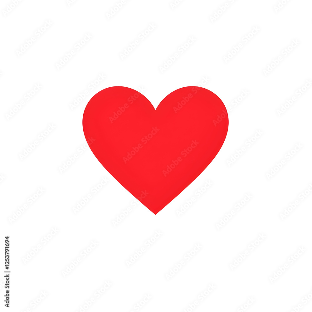Bright Red Heart Icon on Clean White Background Symbolizing Love Bright Red Heart Icon on Clean White Background Symbolizing Love