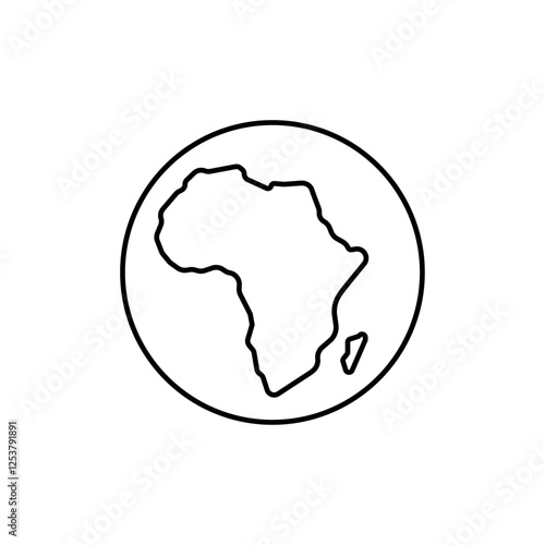 africa map icon Vector logo set flat