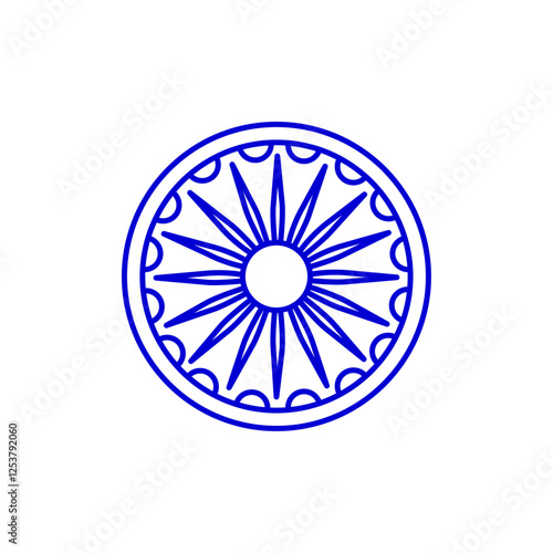 Ashoka Wheel icon Vector logo set flat