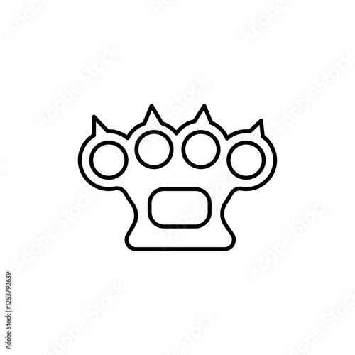 brass knuckles icon Vector logo set flat