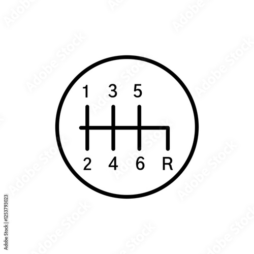 car manual shift lever icon Vector logo set flat