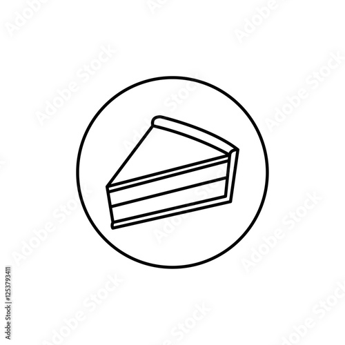 Cheesecake icon Vector logo set flat