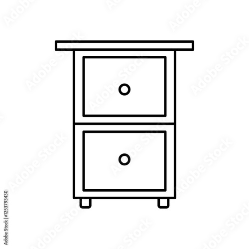 Chest of drawers icon Vector logo set flat