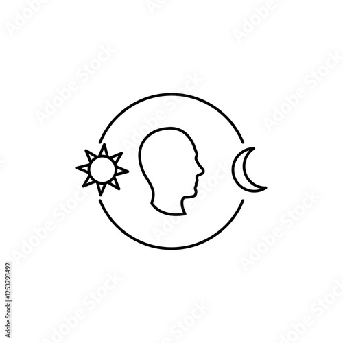 Circadian rhythms icon Vector logo set flat