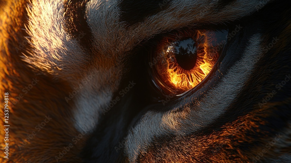 Close-up of a tiger's fiery eye. (1) Close-up of a tiger's fiery eye. (1)