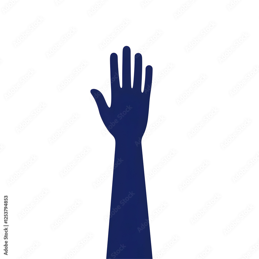 Fototapeta premium Creative Gesture with Hand Raised Against a Minimalistic Background