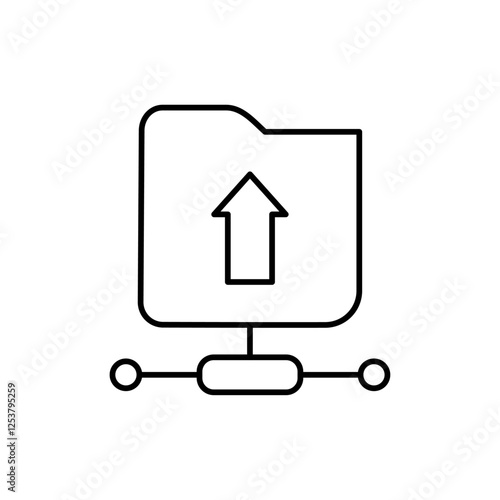 FTP navigate up icon Vector logo set flat