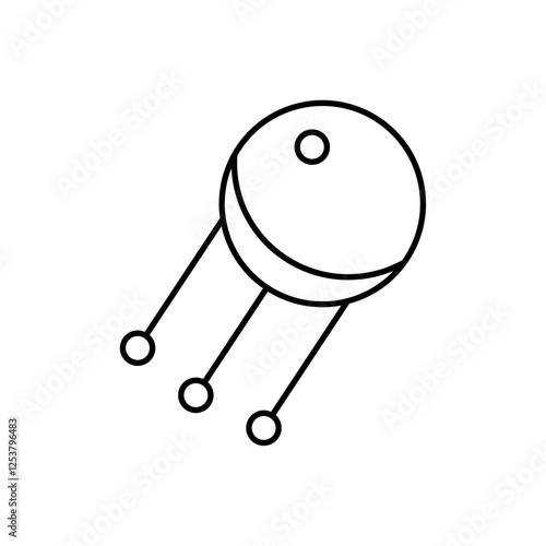 Linear sputnik icon Vector logo set flat