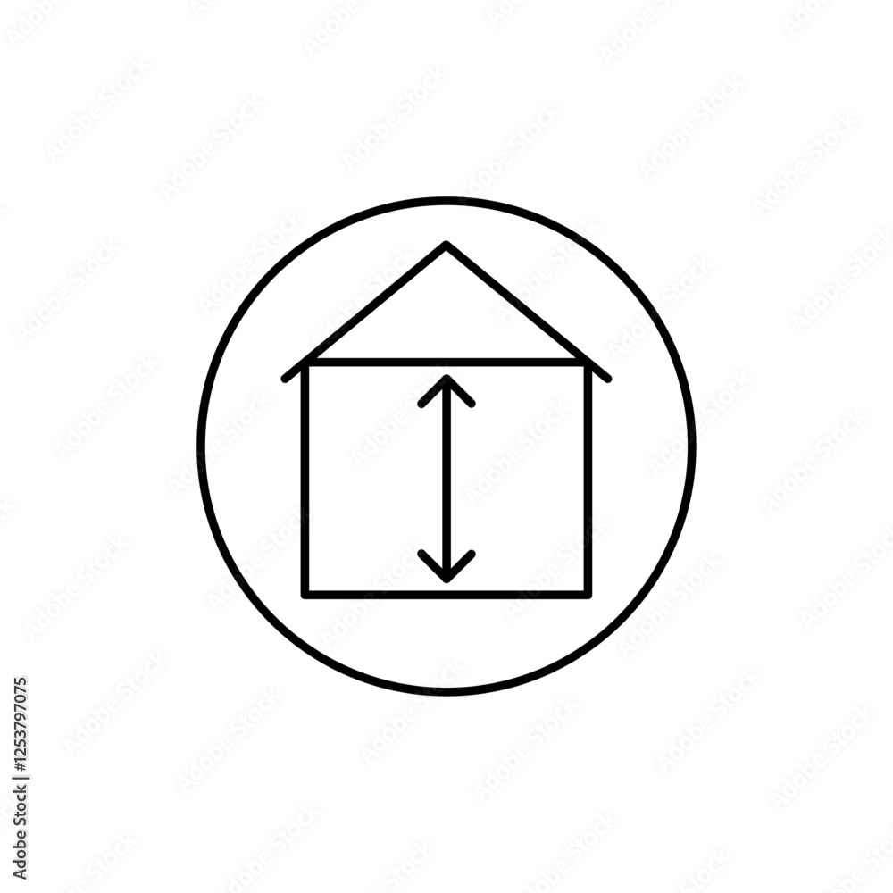 Minimum ceiling heights icon Vector logo set flat Minimum ceiling heights icon Vector logo set flat