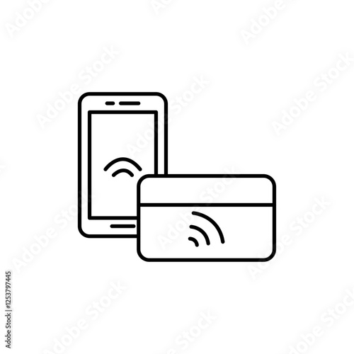 NFC wireless payment icon Vector logo set flat