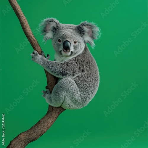 The koala is a grey marsupial with white fluffy ears and a large nose that climbs trees