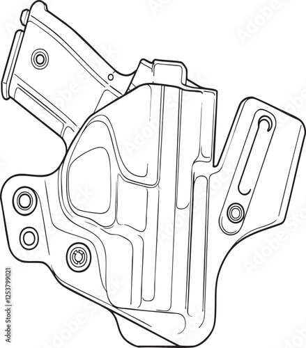  Vector Outline Illustration of a Gun Holster
