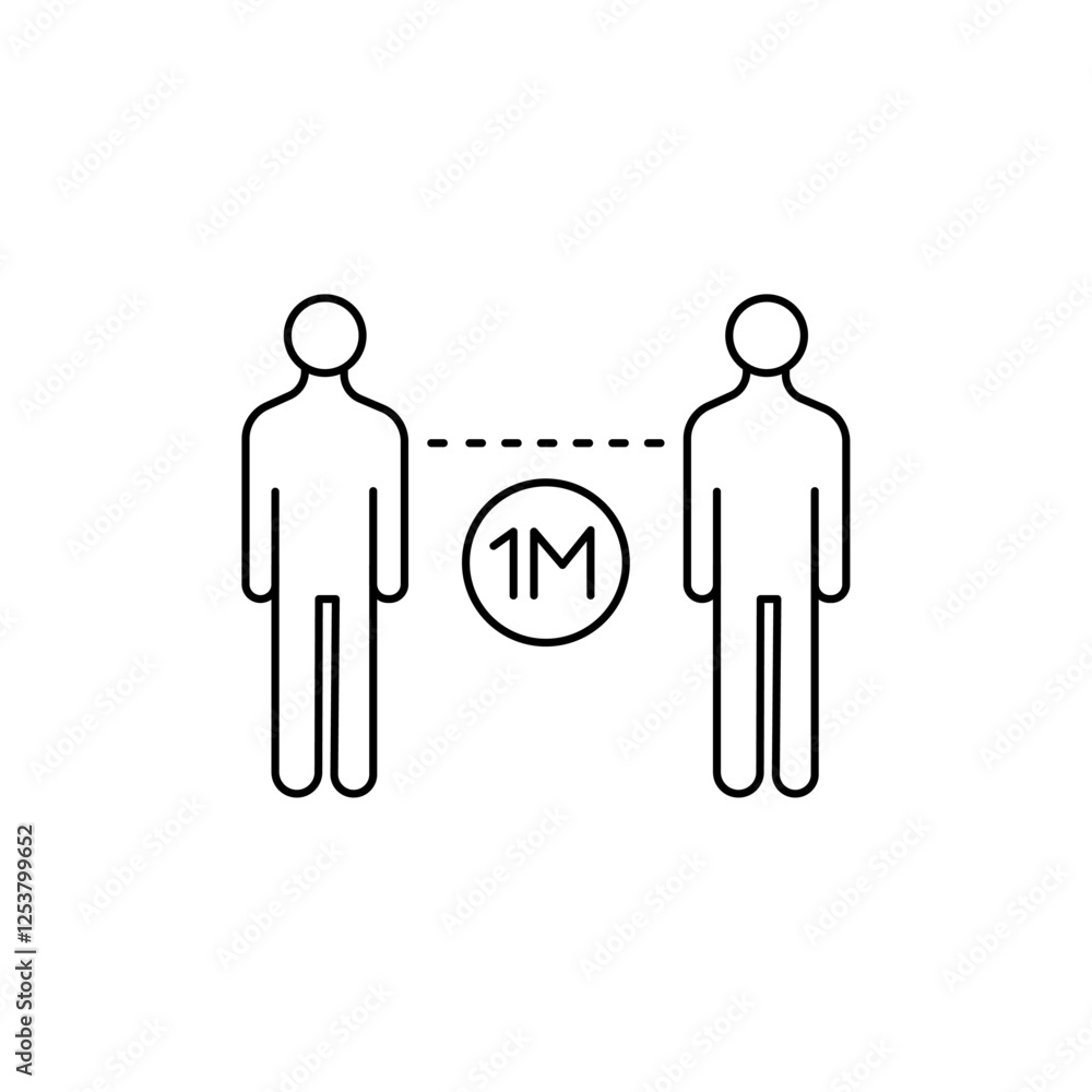 Obraz premium Social distancing icon Vector logo set flat