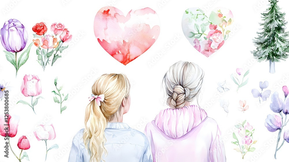 Heartfelt Moments Between Two Friends with Floral and Nature Elements Heartfelt Moments Between Two Friends with Floral and Nature Elements