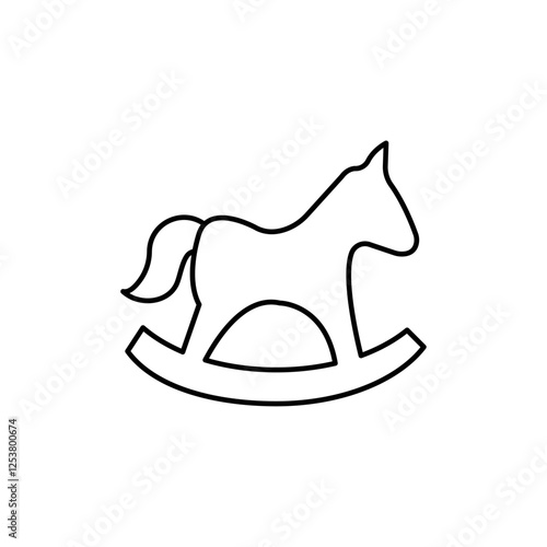 Toy horse rocking chair icon Vector logo set flat