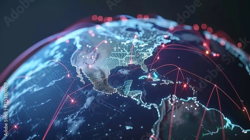 Illuminated digital globe showcasing interlinked tax data and global financial networks