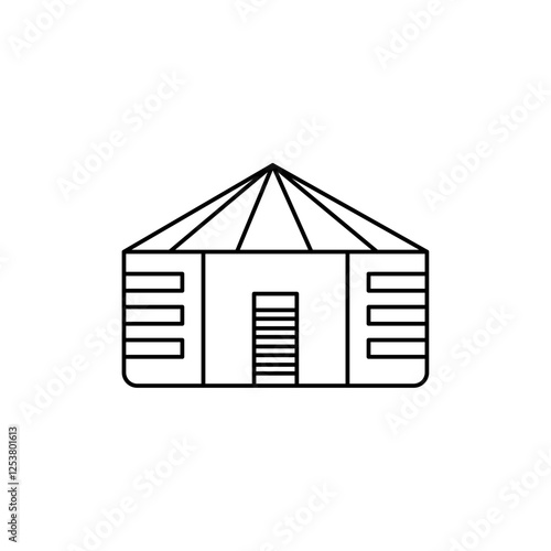 Yurt Icon Vector logo set flat