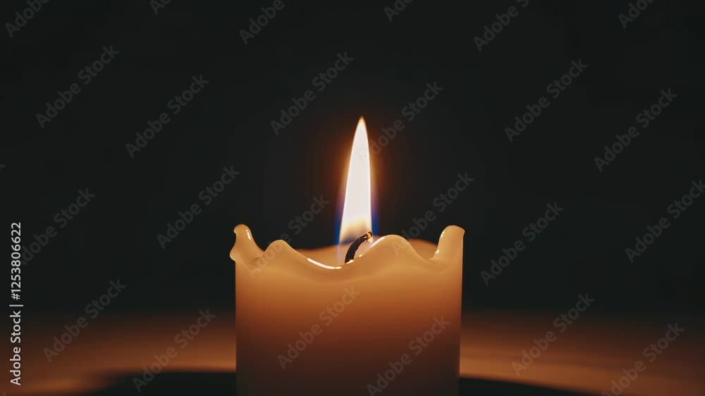 Peaceful Candlelight Flickering in Shadows Peaceful Candlelight Flickering in Shadows