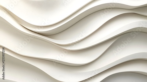 Abstract White Waves Curving Architectural Design