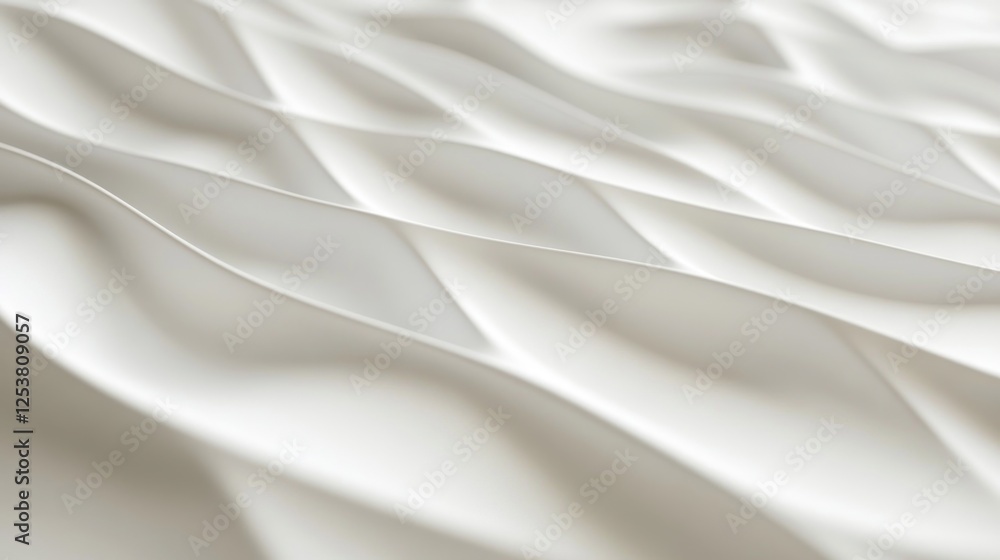 Obraz premium Abstract white fabric waves, soft texture background, design