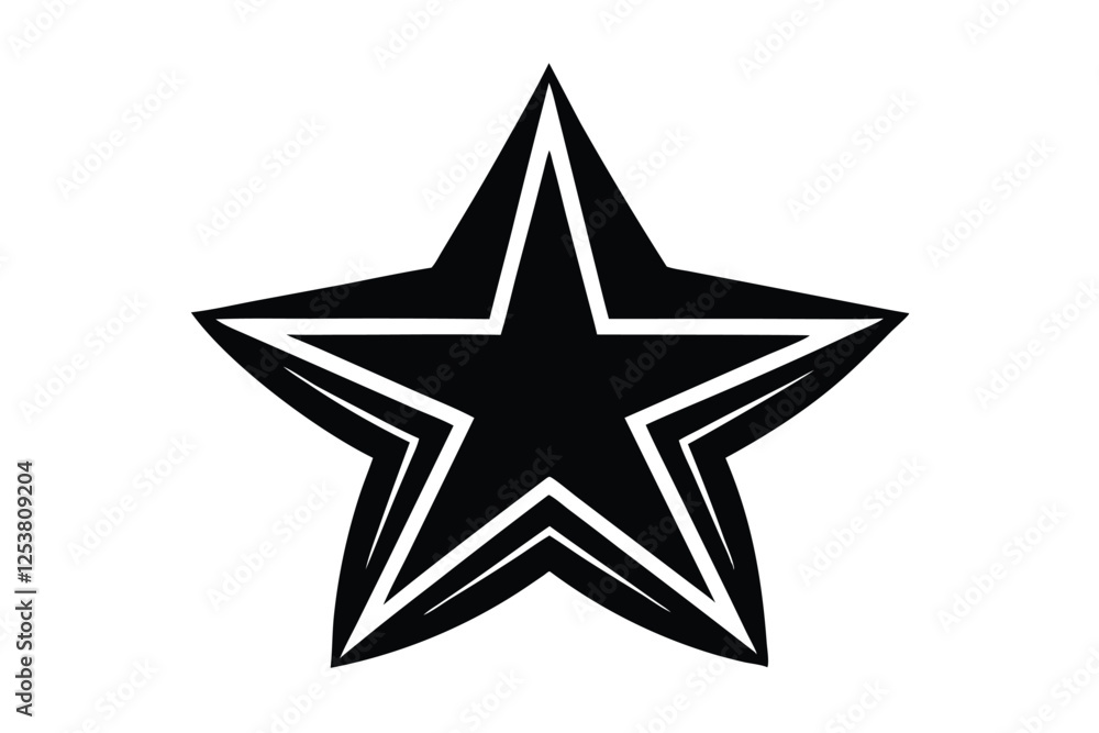 Silhouette vector illustration of a star icon on a black and white background Silhouette vector illustration of a star icon on a black and white background