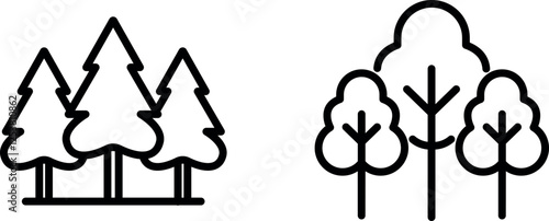 "Forest Icon Representing Nature, Trees, and Environmental Conservation"