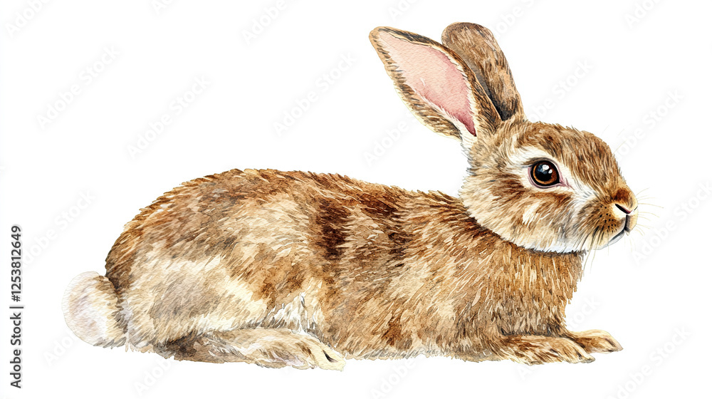 Obraz premium Realistic Watercolor Rabbit Illustration