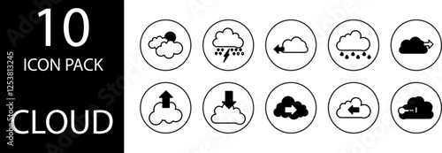 cloud duotone Editable Icons set. 