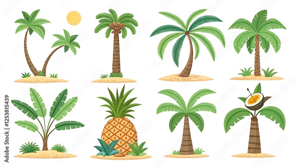 Obraz premium palm trees set