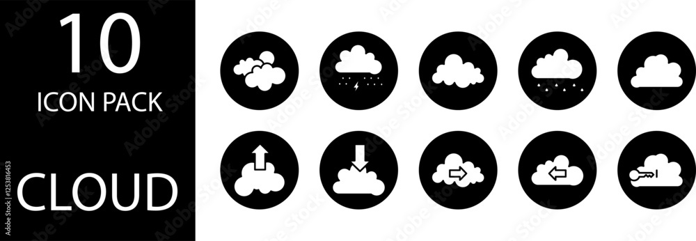 cloud solid Editable Icons set. cloud solid Editable Icons set.