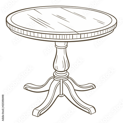 Empty Round Wooden Table on White Background – High-Quality Stock Photo