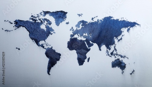 Wallpaper Mural Denim World Map Artwork for Fashion and Travel Enthusiasts Torontodigital.ca