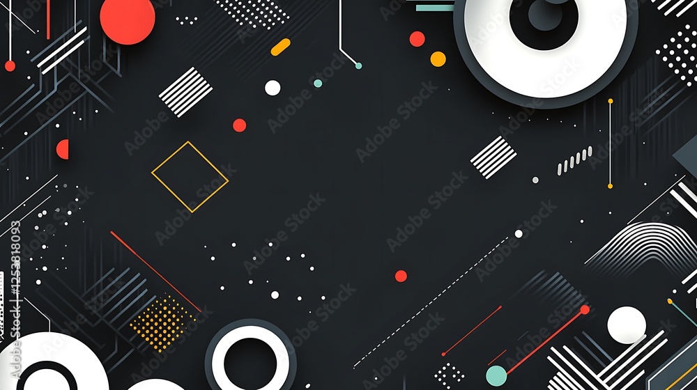 Obraz premium Abstract geometric design, dark background